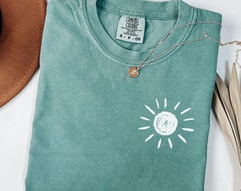 Comfort Colors® Sun Shirt, Summer Shirt, Beach Shirts, Boho Summer Tee, Cute Summer Shirt, Summer Vacation Shirt, Sunshine Shirt, Summer Tee