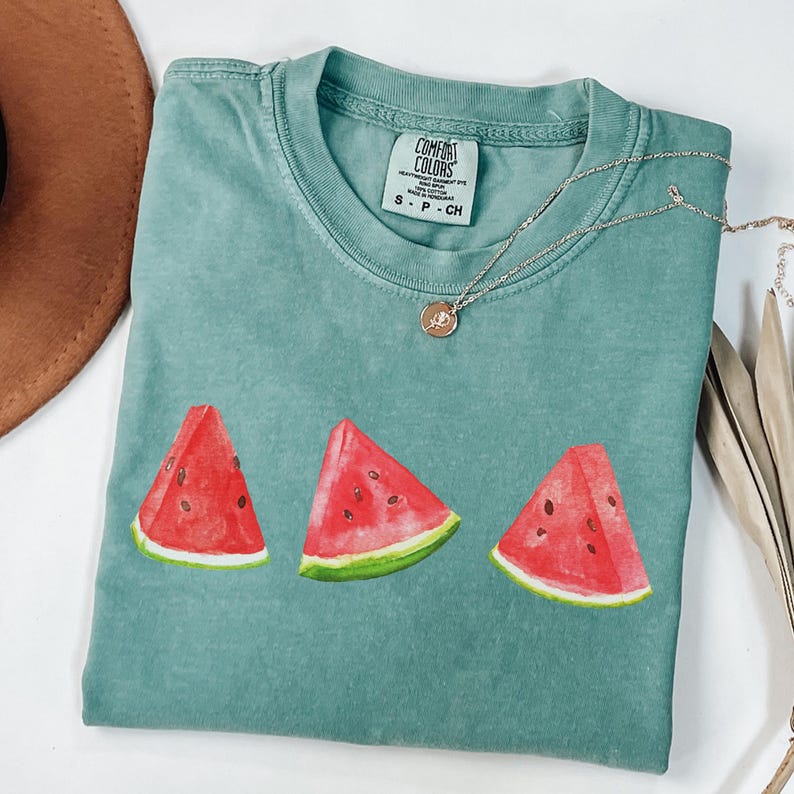 This image consists of Watermelon design for light green shirt.
