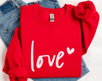 Sudadera Love, Sudadera con capucha de corazón, Sudadera para el día de San Valentín, Sudadera para mujer, Sudadera para pareja, Regalo para ella, Sudadera con capucha Love, Sudadera con capucha de corazón