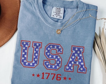 Comfort Colors® USA Shirt, USA Flag Shirt, 4th of July Shirt, America Patriotic Shirt, Independence Day, United States of America Shirt