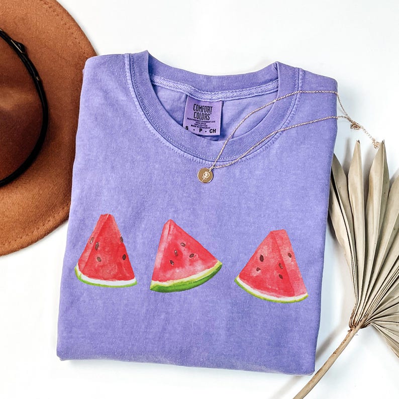 This image consists of Watermelon design for violet shirt.