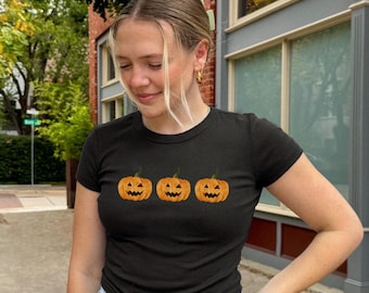 T-shirt bébé citrouille d'Halloween, t-shirt bébé citrouille mignon, t-shirt bébé saison des citrouilles, t-shirt automne, t-shirt bébé citrouille drôle, t-shirt saison effrayante