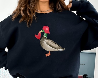 Valentine Stockente, Jagd Valentinstag Shirt, Valentinstag Shirt, Valentinstag Geschenk, süßes Valentinstag Shirt, Geschenk für sie