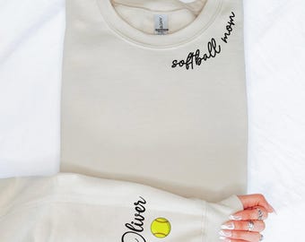 Benutzerdefinierte Softball Mom Sweatshirt, personalisierte Softball Geschenk für Mama, Softball Mom Hoodie, Softball Geschenke, Spieltag Hoodie, Muttertagsgeschenk