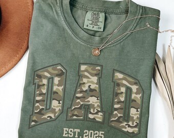 Comfort Colors® Custom Camouflage Dad Shirt, Personalized Camouflage Dad Shirt, Dad Shirt, New Dad Gift, Father's Day Gift, Gift For Dad