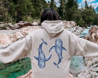 Whale Ocean Sweatshirt, Ocean Beach Hoodie, Whale Shark Hoodie, Coconut Girl Sweatshirt, Ocean Life Sweatshirt, Ocean Animal Sweatshirt