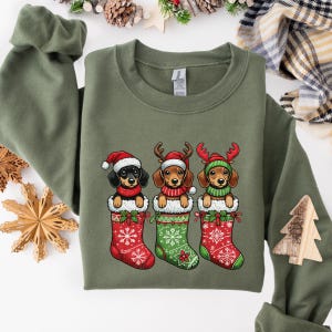 Dachshund Christmas Sweatshirt, Dog Christmas Sweatshirt, Dachshund Lover Sweatshirt, Dachshund Sweatshirt, Dachshund Shirt, Christmas Shirt