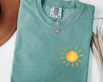 Comfort Colors® Sun Shirt, Summer Shirt, Sunhine T-Shirt, Summer Gift Tee, Beach Shirts,  Girls Summer Trip Shirts, Sun T-Shirt, Summer Tee