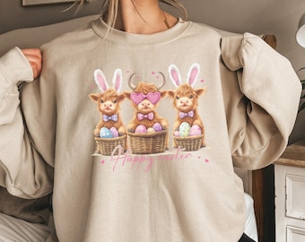 Easter Cow Sweatshirt, Heifer Easter Day Shirt, Funny Easter Shirt, Gift For Easter, Easter Animal Shirt, Cute Easter Shirt, Easter Kids Tee