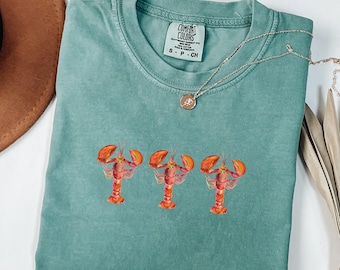 Comfort Colors® Lobster Shirt, Lobster Lover Shirt, Coastal Shirt, Coastal Aesthetic, Summer Vacation Shirt, Summer Ocean Tee, Lobster Gifts