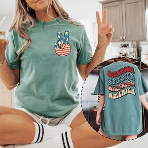 Comfort Colors® Retro USA Shirt, 4th of July Tee, Retro Funny Fourth Shirt, Womens 4th of July Shirt, America Patriotic Shirt, Independence