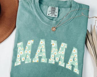 T-shirt maman fleuri Comfort Colors®, chemise maman marguerite, chemise maman vintage, cadeau fête des mères, chemise maman fleur, chemise maman rétro, cadeau pour maman