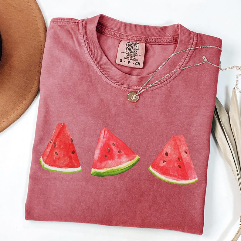 This image consists of Watermelon design for crimson shirt.