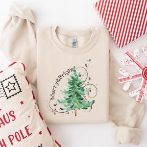 Merry and Bright Sweatshirt, Christmas Sweatshirt, Family Christmas Sweatshirt, Christmas Sweatshirts for Women, Merry Christmas Sweatshirt