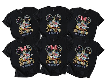 Personalisierte Disney Reise Shirts, Disneyland Shirt, Disney Urlaub T-Shirt, Disney Familie Passendes Shirt, magisches Schloss Shirt, Disney Reise 2026