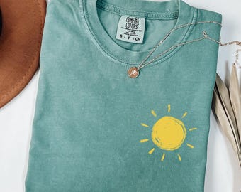 Maglietta da sole Comfort Colors®, maglietta estiva, maglietta per le vacanze estive, maglietta da spiaggia, magliette da vacanza, maglietta Sunshine, magliette da spiaggia per donna