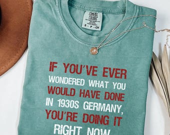 Comfort Colors® If You've Ever Wondered What You Would Have Done in 1930s Germany Shirt, Anti Trump T-Shirt, Liberal Shirt, Democrat Shirt