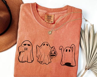 Comfort Colors® Halloween Boo Ghost Shirt, Cute Fall Shirt, Spooky Season Shirt, Gift For Halloween, Pumpkin Shirt, Funny Halloween Tee