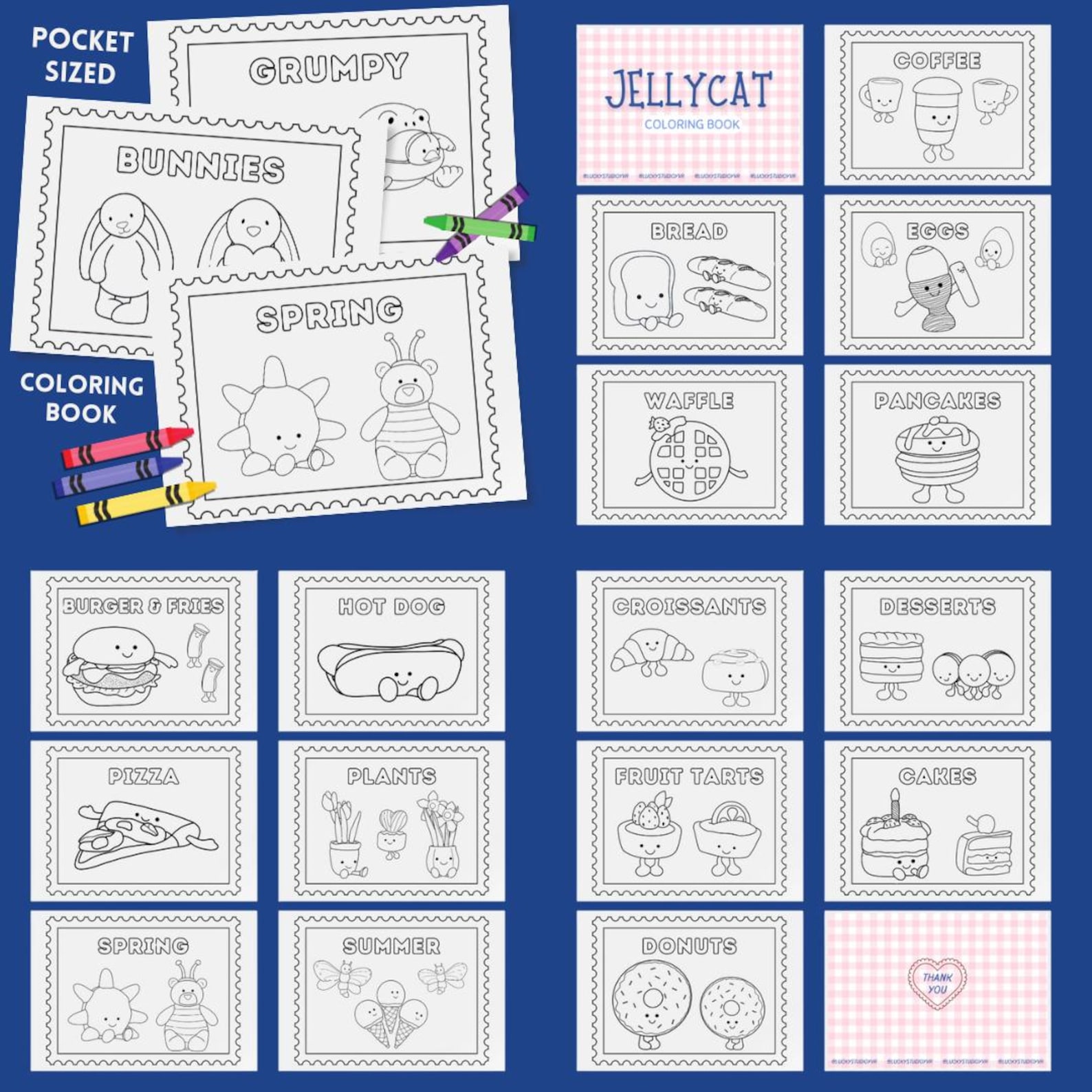 Jellycat Coloring Pages: Pocket-sized Printables (PDF Download) - Etsy