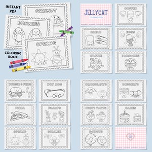 Jellycat Inspirierte Malvorlagen | Niedliche druckbare Kunst | Mutige Designs | Spaß Digital Download Aktivität für Kinder, Jugendliche und Erwachsene | Sofort-PDF