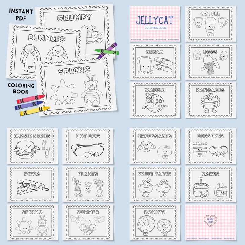 Coloring Pages Jellycat Etsy UK