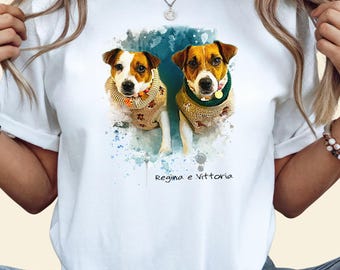 Custom Pet Portrait Shirt, Sweater or Hoodie | Personalized Dog or Cat Photo | Dog Mom Gift | Custom Pet Gift