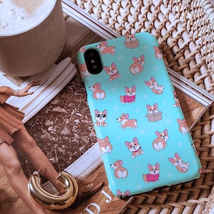 Corgi Phone Case Google Pixel Samsung Galaxy Cute Pet Lover Accessories, Dog Themed Gift, Fun Protector, Unique Corgi Design Cover,Dog Lover