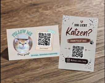 Custom QR Code Business Cards for Pet Influencers, Personalized Pet Business Card, Dog Instagram Card, Pet Creator Promo Card