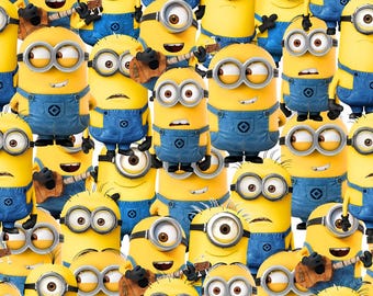 Minions Fabric Despicable Me Minions Fabric Yellow Blue Minions Fabric  Cartoon Anime Fabric 100% Cotton Fabric By The Half Yard