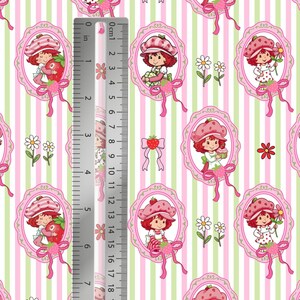 Strawberry Shortcake, Strawberry Girl Fabric, Cartoon Fabric, 100% Cotton Fabric for Quilting, By The Half Yard image 2