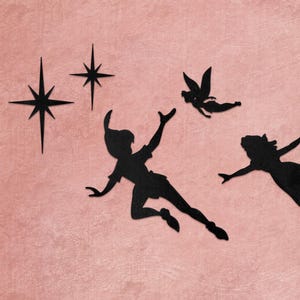 Off to Neverland! Peter Pan Clan Silhouette Set | Wall Decor Plastic Decals | Color Options