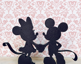 Minnie & Musse Pigg Silhuettfigur Hållande Händer | 3D-utskriven PLA (bioplast)