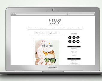 RESERVED for Priscilla PreMade Wordpress Blog Template l Hello and Hi