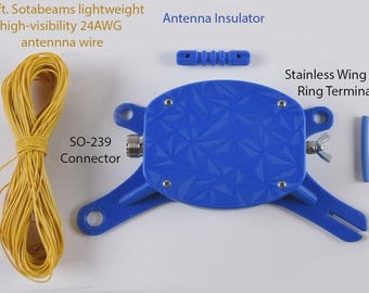 EFHW End Fed Half Wave Antenna Winder. 49:1 unun. FULLY ASSEMBLED with 70ft wire