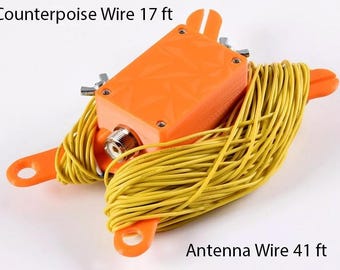 Random Wire Antenna with integrated winder 80-10 m. Fully assembled.