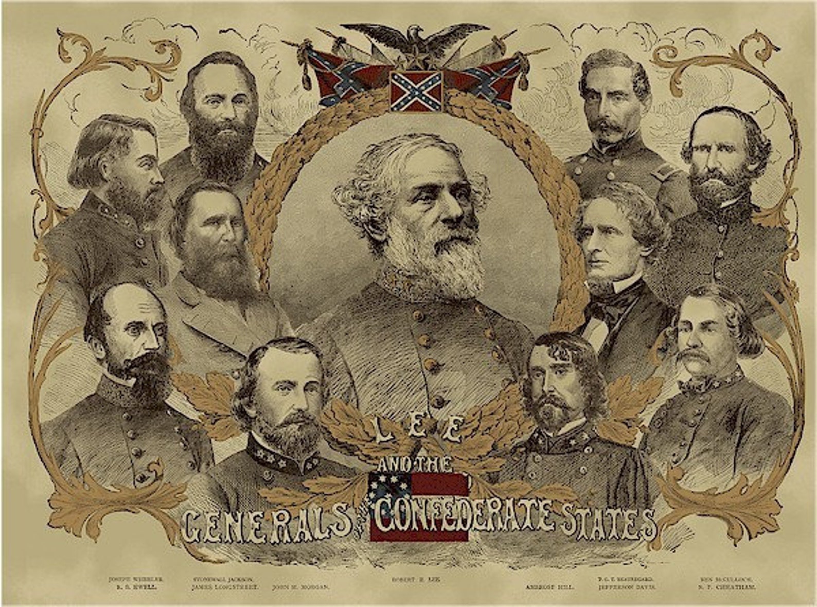 Civil War Confederate Generals Panel Gettysburg ca. 1865 Etsy