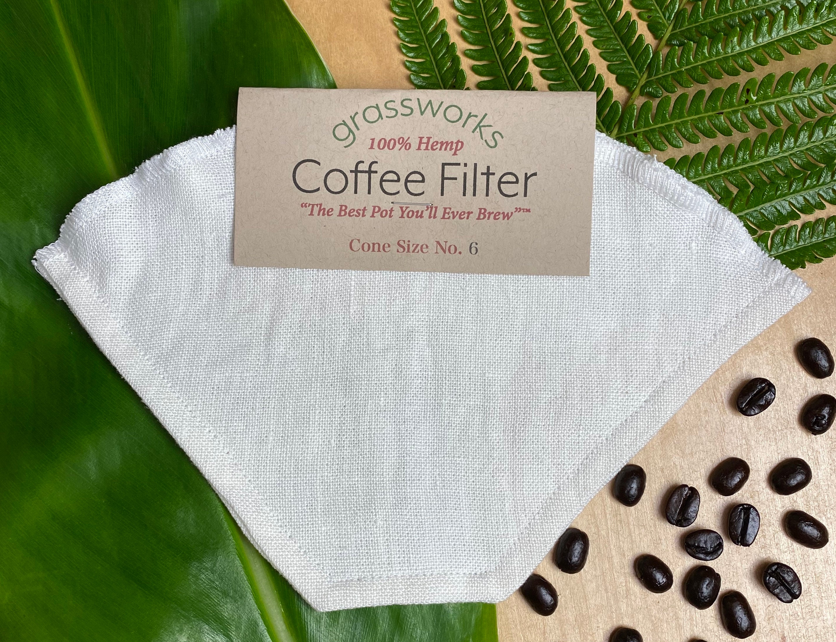 Reusable Hemp Coffee Filter Cone Size 6 The Best Pot Etsy