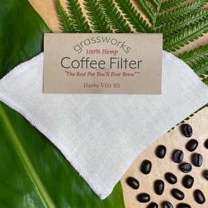 HARIO V60 03 Reusable Organic 100% Hemp Fabric Cone Coffee Filter &quot;The Best Pot You&#39;ll Ever Brew&quot;™