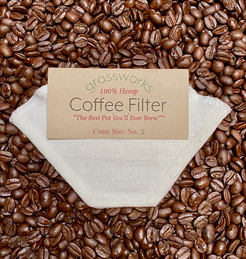 Reusable Hemp Coffee Filter Cone Size 2 The Best Pot Etsy