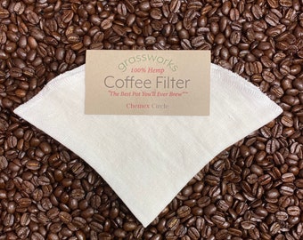 CHEMEX CIRCLE Reusable Organic 100% Hemp Fabric/Cloth Coffee Filter "The Best Pot You'll Ever Brew"™