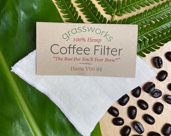 Hario V60 Hemp Coffee Filter: Reusable Size 01 Cone, "The Best Pot You'll Ever Brew™"
