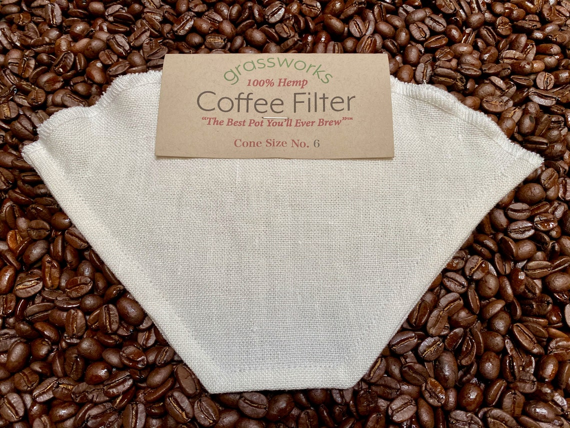 Reusable Hemp Coffee Filter Cone Size 6 The Best Pot Etsy