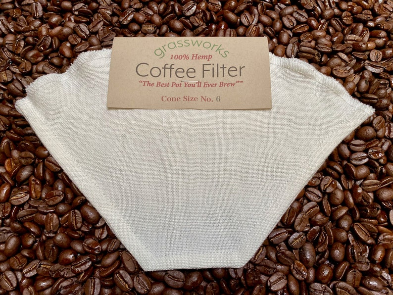 Reusable Hemp Coffee Filter Cone Size 6 The Best Pot Etsy