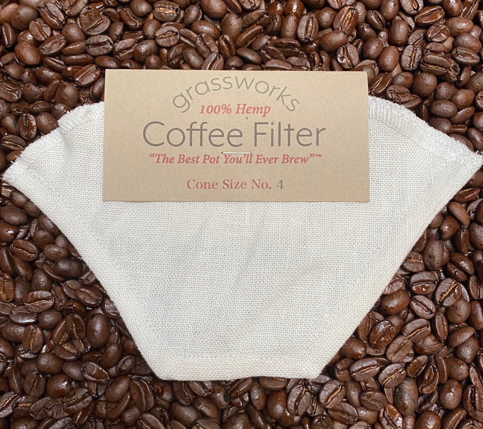 Reusable Hemp Coffee Filter Cone Size 4 The Best Pot Etsy