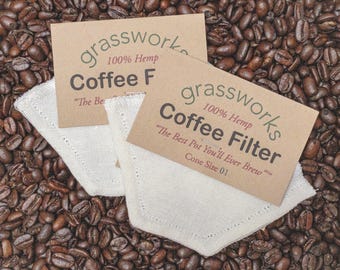 Reusable Hemp Coffee Filter Cone Size 01 – Organic Pour-Over Brewer