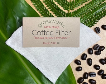 Hemp Coffee Filter: Reusable Organic Fabric for Hario V60 02, "The Best Pot You'll Ever Brew™"