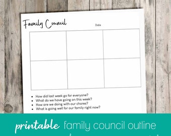 Printable Family Council Outline Page