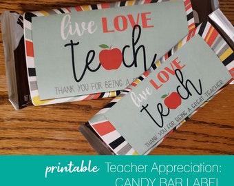 Teacher Appreciation- Candy Bar Label