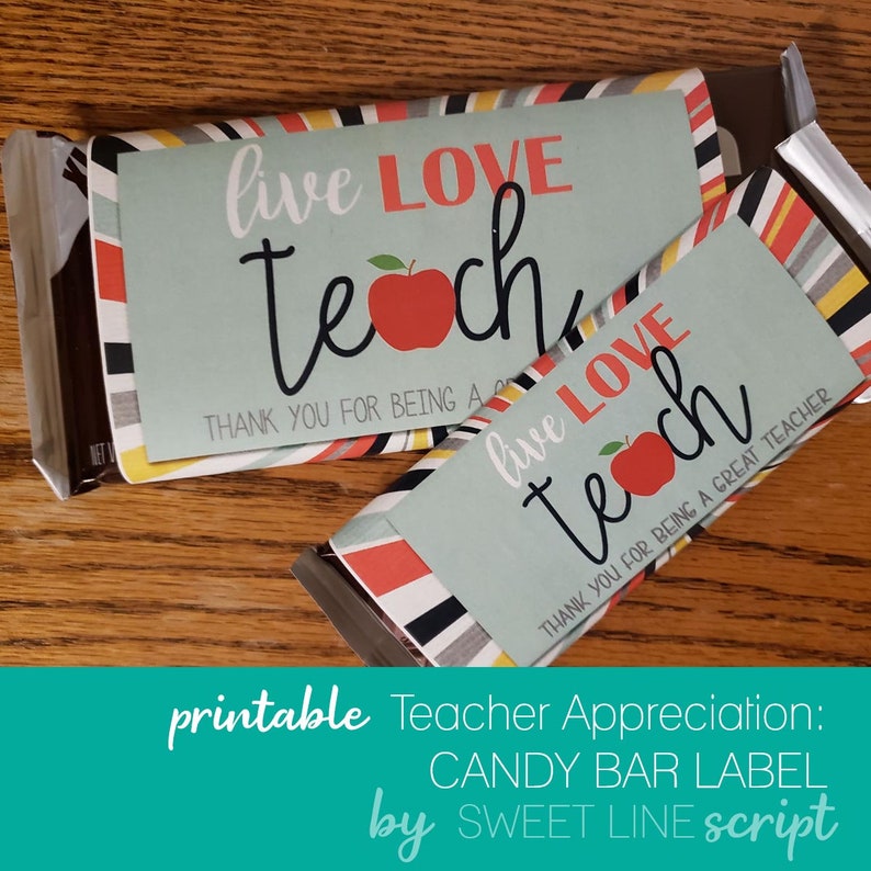 Teacher Appreciation- Candy Bar Label - Etsy Canada