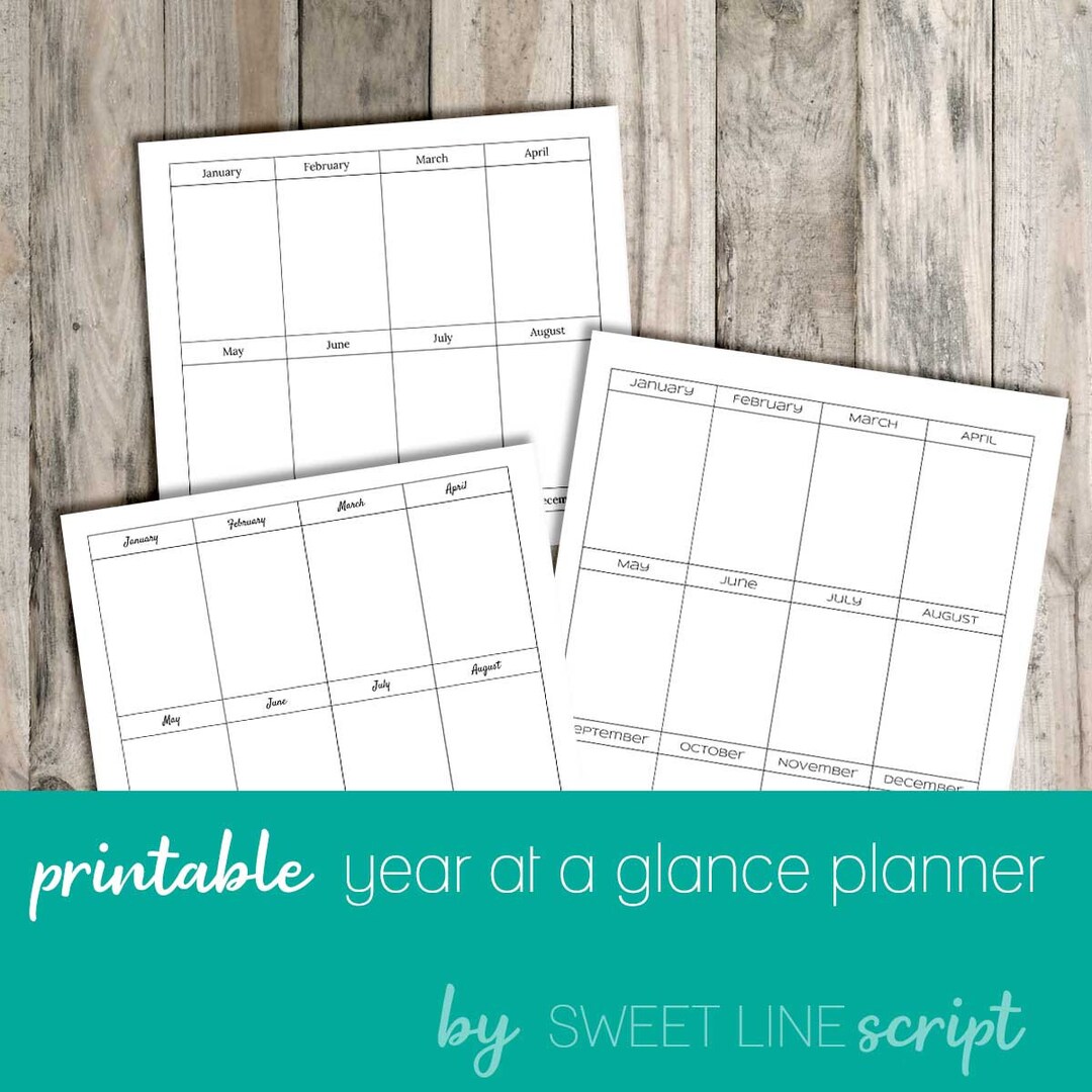 Year at a Glance Planner Printable - Etsy